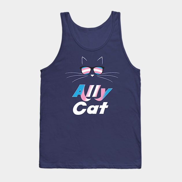 Trans Ally Cat Gay Pride Kitty Trans Pride Tank Top by glintintheeye